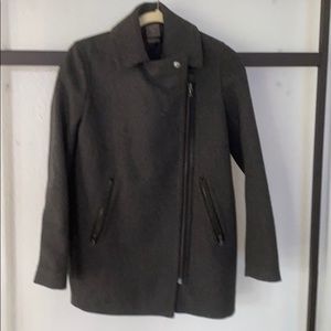 Gap Women’s Charcoal Grey Moto Coat (XS)
